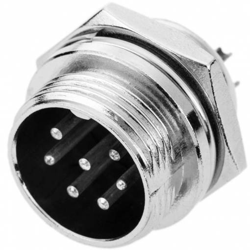 Foto - Conector 16 mm GX16 - 7 pini - Mascul pentru panou