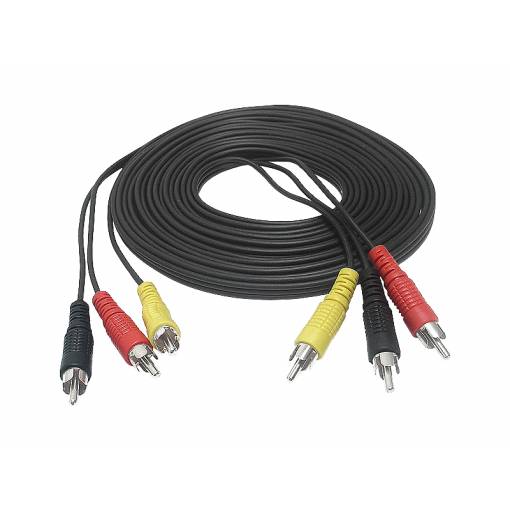 Foto - Cablul RCA 3x cu conectori pe ambele părți - 1,2 metri