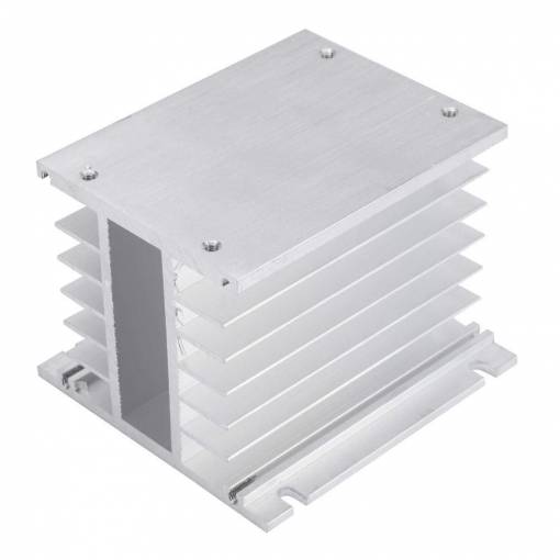 Foto - Răcitor din aluminiu pentru relee SSR trifazate, până la 100A - Tip H, Argintiu
