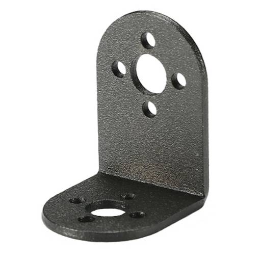 Foto - Suport din aluminiu pentru servomotor L – negru, 35x27 mm (pentru MG995/MG996)