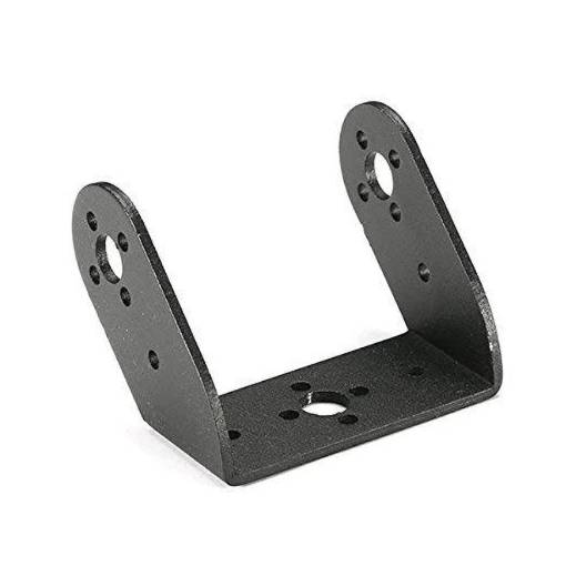 Foto - Suport din aluminiu pentru servomotor UD – diagonal, negru, 56x41 mm (pentru MG995/MG996)