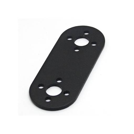 Foto - Suport drept pentru servomotori – placă de montaj metalică, neagră I 63x25mm (pentru MG995/MG996)
