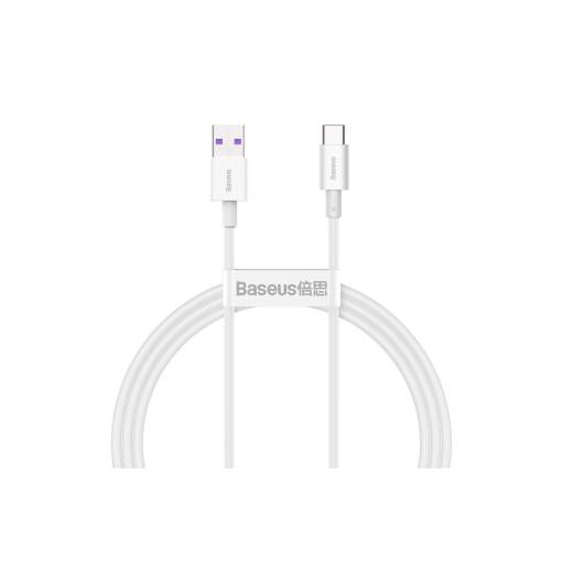 Foto - Cablu de alimentare Baseus CATYS-02 USB-A la USB-C 66W - 1 metru, alb
