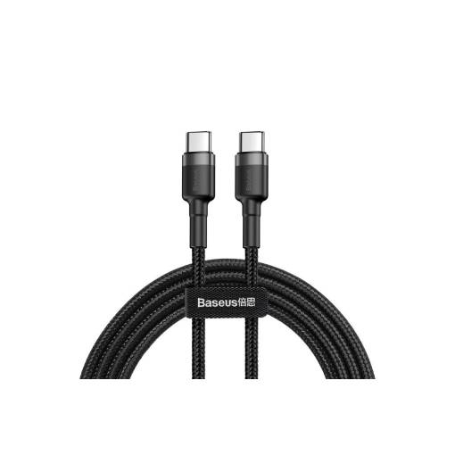 Foto - Cablu de alimentare Baseus USB-C la USB-C 60W - 1 metru, negru gri