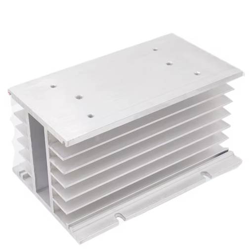 Foto - Răcitor din aluminiu pentru relee SSR trifazate, până la 100A - Tip H, Argintiu