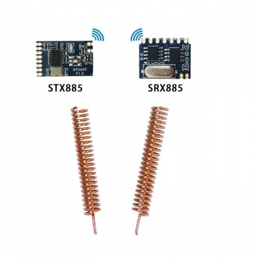 Foto - Transmitator NiceRF 433MHz STX885 + receptor SRX885 + 2x antenă - Set de patru piese