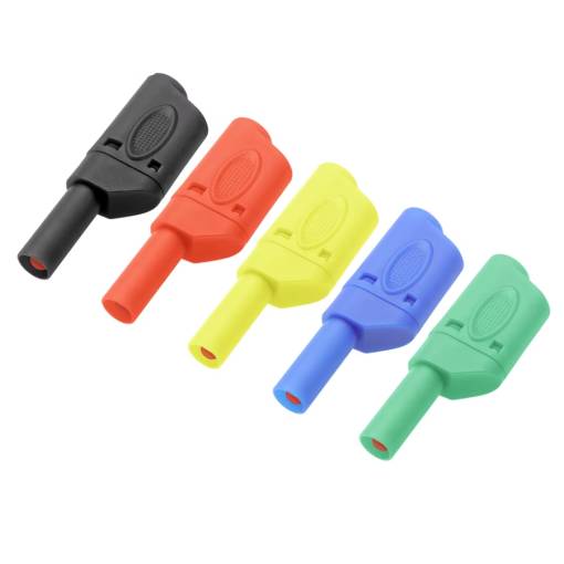 Foto - Conector banana cu capac din plastic - 4 mm, 10 bucăți