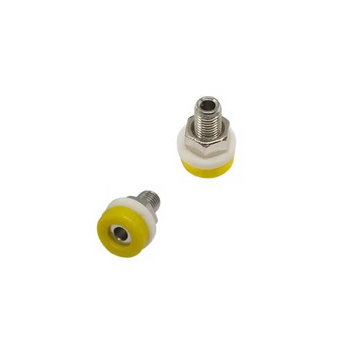 Foto - Priză cu piuliță pentru conectori banana de 2mm - galbenă