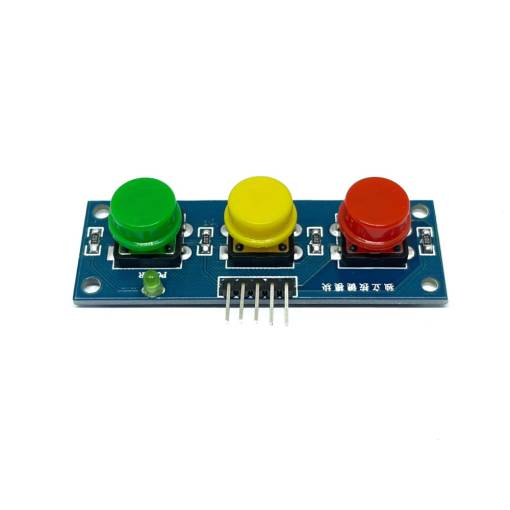 Foto - Modul de butoane cu rezistențe pull-up pentru microcontrolere - 3 comutatoare