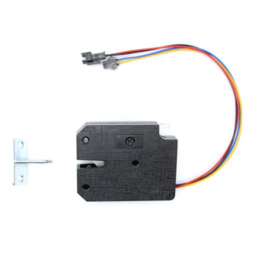 Foto - Zăvor electric pentru ușă cu senzor de închidere - 5V, 73x58x13,3mm, plastic