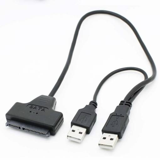 Foto - Adaptor SATA 7 + 15 pini 22 la USB 2.0 pentru HDD de 2,5"