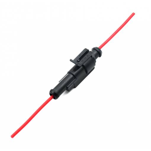 Foto - Conector auto AC/DC cu fire, rezistent la apă, masculin + feminin - 1 pin