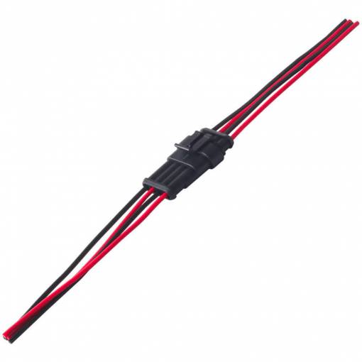 Foto - Conector auto AC/DC cu fire, rezistent la apă, masculin + feminin - 4 pini
