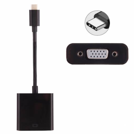 Foto - Adaptor USB-C (masculin) / VGA (feminin) - Negru