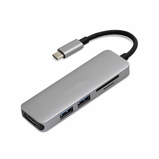 Foto - Adaptér USB-C 5v1 - Argintiu