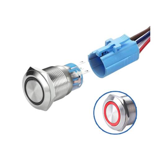Foto - LED apărezent nivel 19 mm - Iluminare roșie, 12 - 24V