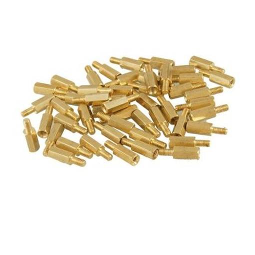 Foto - Stâlp distantier din alamă - M3 x 10 x 3 mm