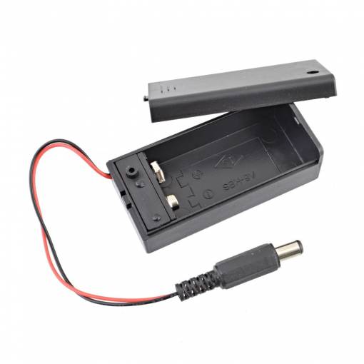 Foto - Cutie pentru baterii 9V cu capac și comutator ON/OFF + conector DC 2,1 mm