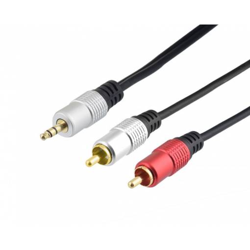 Foto - Cablul audio de conectare Jack 3,5 mm (M) - 2 x RCA Cinch (M) - 2 metri