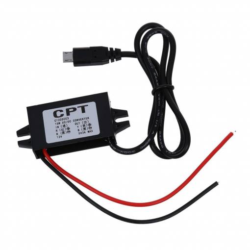 Foto - Converter DC-DC 8 - 22V la micro USB 5V - Conector drept