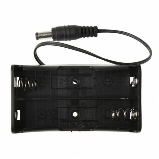 Foto - Cutie pentru două baterii 18650 cu conector DC - 5,5 x 2,1 mm