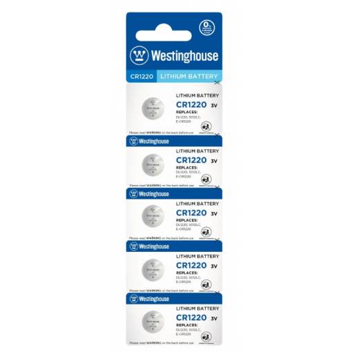 Foto - Baterie litiu Westinghouse - CR1220 (BR1220, CR1220, DL1220, ECR1220, SB-T13), 3V