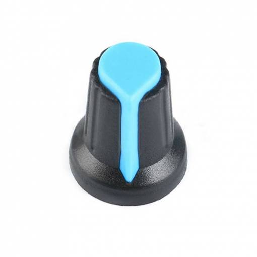 Foto - Buton pentru potentiometru - Negru albastru, 6 mm