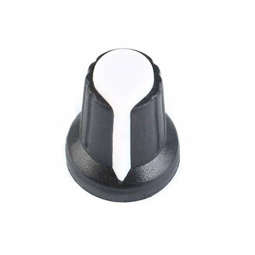 Foto - Buton pentru potentiometru - Alb negru, 6 mm