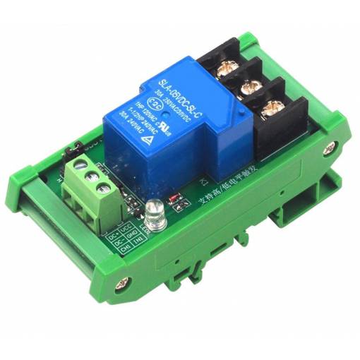 Foto - Modul releu 24V 30A High-Low - 1 canal pe șina DIN