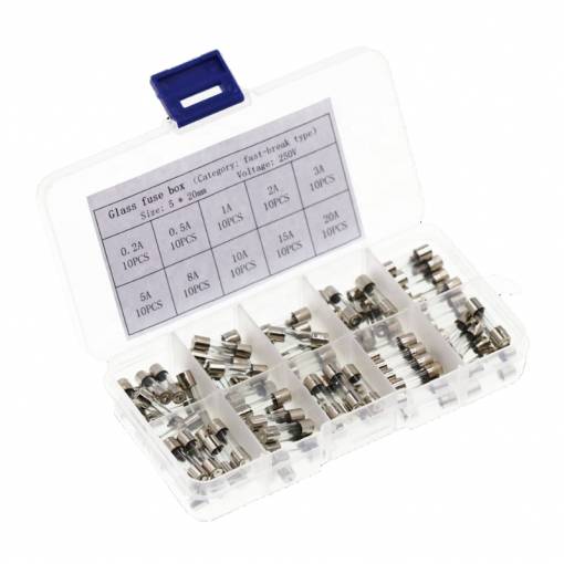 Foto - Siguranțe tubulare rapide (F) 5 x 20mm - Set, 100 bucăți